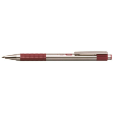 Zebra Golyóstoll, 0,24 mm, nyomógombos, rozsdamentes acél, bordó tolltest, ZEBRA "F-301", kék toll
