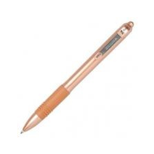Zebra Golyóstoll, 0,27 mm, nyomógombos, ZEBRA \"Z-Grip Smooth Rose Gold\", kék toll