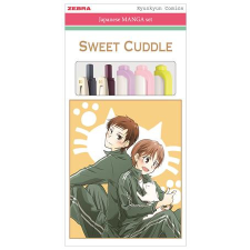 Zebra Írószer készlet, ZEBRA &quot;Manga Set, Sweet cuddle&quot;, 5 darabos toll