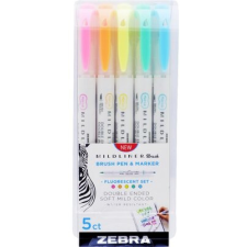 Zebra Mildliner Brush Fluorescent 5db-os kettős végű ecset marker filctoll, marker