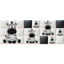 Zebra nyomtatott műbőr falvédő tapéta, díszléc és más dekoráció
