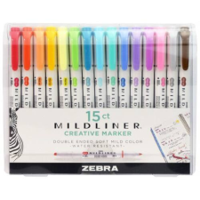 Zebra Szövegkiemelő Zebra Mildliner Highlighter 15-ös készlet filctoll, marker