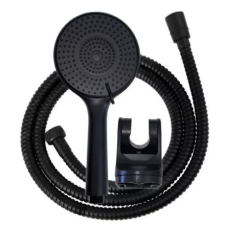 Zegor Zuhanyfej Többfunkciós Elzárható Fekete +Gégecső+Tartó elem csaptelep