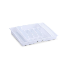 Zeller kihúzható evőeszköz állvány, műanyag, 29-50x38x6.5, fehér konyhai eszköz