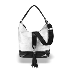  Zellia Női Válltáska 24021 Fekete-Ezüst – Ch –