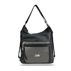  Zellia Női Válltáska/Hátizsáká Alakítható 23004 Fekete-Bronz – Groove –