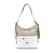  Zellia Női Válltáska/Hátizsáká Alakítható Zlb275 Fehér-Arany – Shiny-Brw – kézitáska és bőrönd