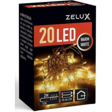 Zelux meleg fehér, elemes LED Fényfüzér 20db izzóval 2,3m karácsonyfa izzósor