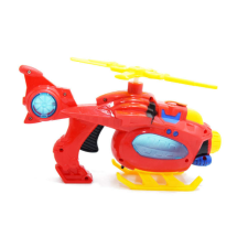  Zenélő és világító buborékfújó helikopter, piros buborékfújó