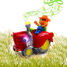  Zenélő és világító traktoros figura hintázó-döcögő mozgással (BBJ) autópálya és játékautó