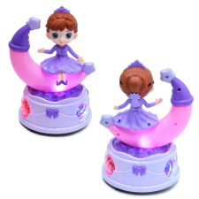  Zenélő, forgó, világító mesebeli hercegnő – holdacskán ülő szépség (BBJ) bébijáték kiságyra