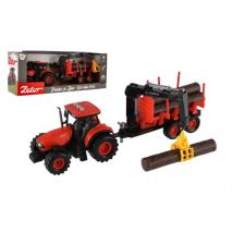 Zetor traktor pótkocsival és darukarral autópálya és játékautó