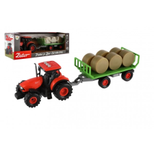 Zetor traktor utánfutóval és bálákkal autópálya és játékautó