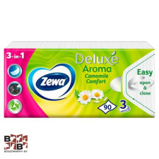  Zewa Deluxe 3 rétegű Papír zsebkendő - Camomile Comfort 90db higiéniai papíráru