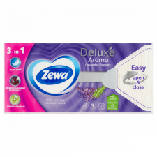 Zewa Deluxe Lavender Dreams illatosított papír zsebkendő 3 rétegű 90 db papírárú, csomagoló és tárolóeszköz