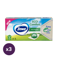 ZEWA Eco Comfort illatmentes 3 rétegű papírzsebkendő (3x90 db) higiéniai papíráru