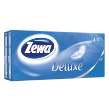 ZEWA Papír zsebkendő, 3 rétegű, 10x10 db, ZEWA "Deluxe", illatmentes higiéniai papíráru