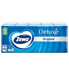 ZEWA Papírzsebkendő 3 rétegű 10 x 10 db/csomag Zewa Deluxe illatmentes tisztító- és takarítószer, higiénia