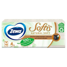  Zewa Softis 4 rétegű papír zsebkendő NaturalSoft 10x9 db higiéniai papíráru