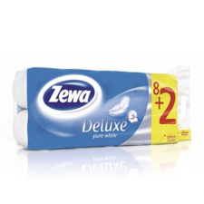 ZEWA Toalettpapír, 3 rétegű, 8+2 tekercses, ZEWA "Deluxe", fehér higiéniai papíráru