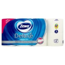 ZEWA Toalettpapír, 3 rétegű, kistekercses, 8 tekercs, ZEWA "Deluxe", fehér higiéniai papíráru