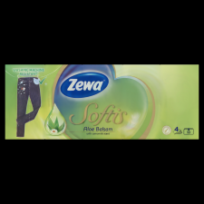 ZEWA Zewa Softis papírzsebkendő 4 rétegű 10x9 db Aloe Balsam higiéniai papíráru