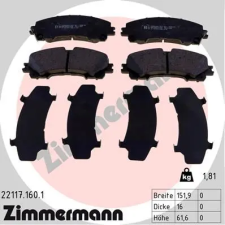 Zimmermann fékbetétkészlet, tárcsafék 22117.160.1 autóalkatrész