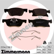 Zimmermann fékbetétkészlet, tárcsafék 22342.198.2 autóalkatrész