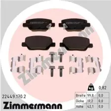 Zimmermann fékbetétkészlet, tárcsafék 22449.170.2 autóalkatrész