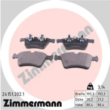 Zimmermann fékbetétkészlet, tárcsafék 24151.202.1 autóalkatrész