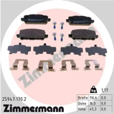 Zimmermann fékbetétkészlet, tárcsafék 25947.170.2 fékbetét