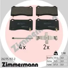 Zimmermann fékbetétkészlet, tárcsafék 26275.155.2 fékbetét