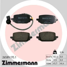 Zimmermann fékbetétkészlet, tárcsafék 26589.175.1 autóalkatrész