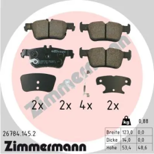 Zimmermann fékbetétkészlet, tárcsafék 26784.145.2 autóalkatrész