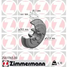Zimmermann fékdob 250.1765.00 autóalkatrész