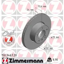 Zimmermann féktárcsa 150.3467.20 autóalkatrész