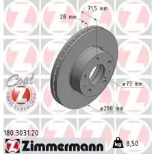 Zimmermann féktárcsa 180.3031.20 autóalkatrész