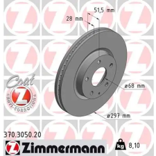 Zimmermann féktárcsa 370.3050.20 autóalkatrész