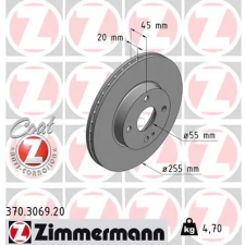 Zimmermann féktárcsa 370.3069.20 autóalkatrész