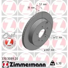 Zimmermann féktárcsa 370.3089.20 autóalkatrész