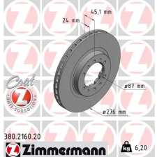 Zimmermann féktárcsa 380.2160.20 autóalkatrész