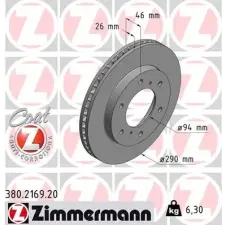 Zimmermann féktárcsa 380.2169.20 autóalkatrész