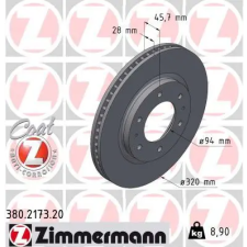 Zimmermann féktárcsa 380.2173.20 autóalkatrész
