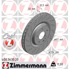 Zimmermann féktárcsa 400.3630.20 autóalkatrész