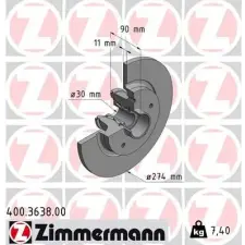 Zimmermann féktárcsa 400.3638.00 autóalkatrész