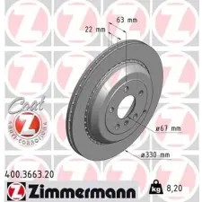 Zimmermann féktárcsa 400.3663.20 autóalkatrész