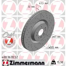 Zimmermann féktárcsa 400.3670.52 autóalkatrész
