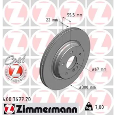 Zimmermann féktárcsa 400.3677.20 autóalkatrész