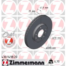 Zimmermann féktárcsa 430.1498.20 autóalkatrész