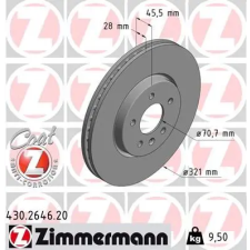Zimmermann féktárcsa 430.2646.20 autóalkatrész